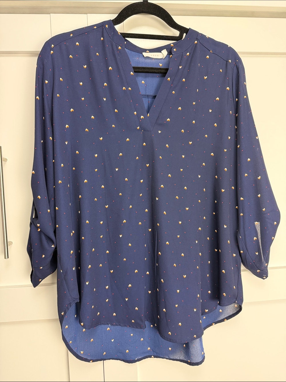 V-Neck Navy Blouse